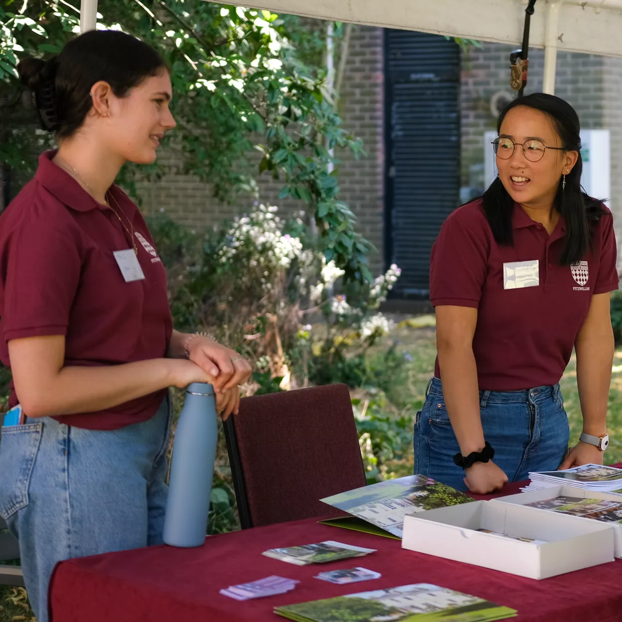 Two student helpers at an Open Day