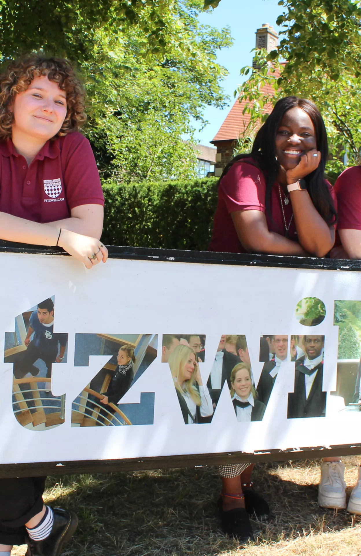 students with fitz logo