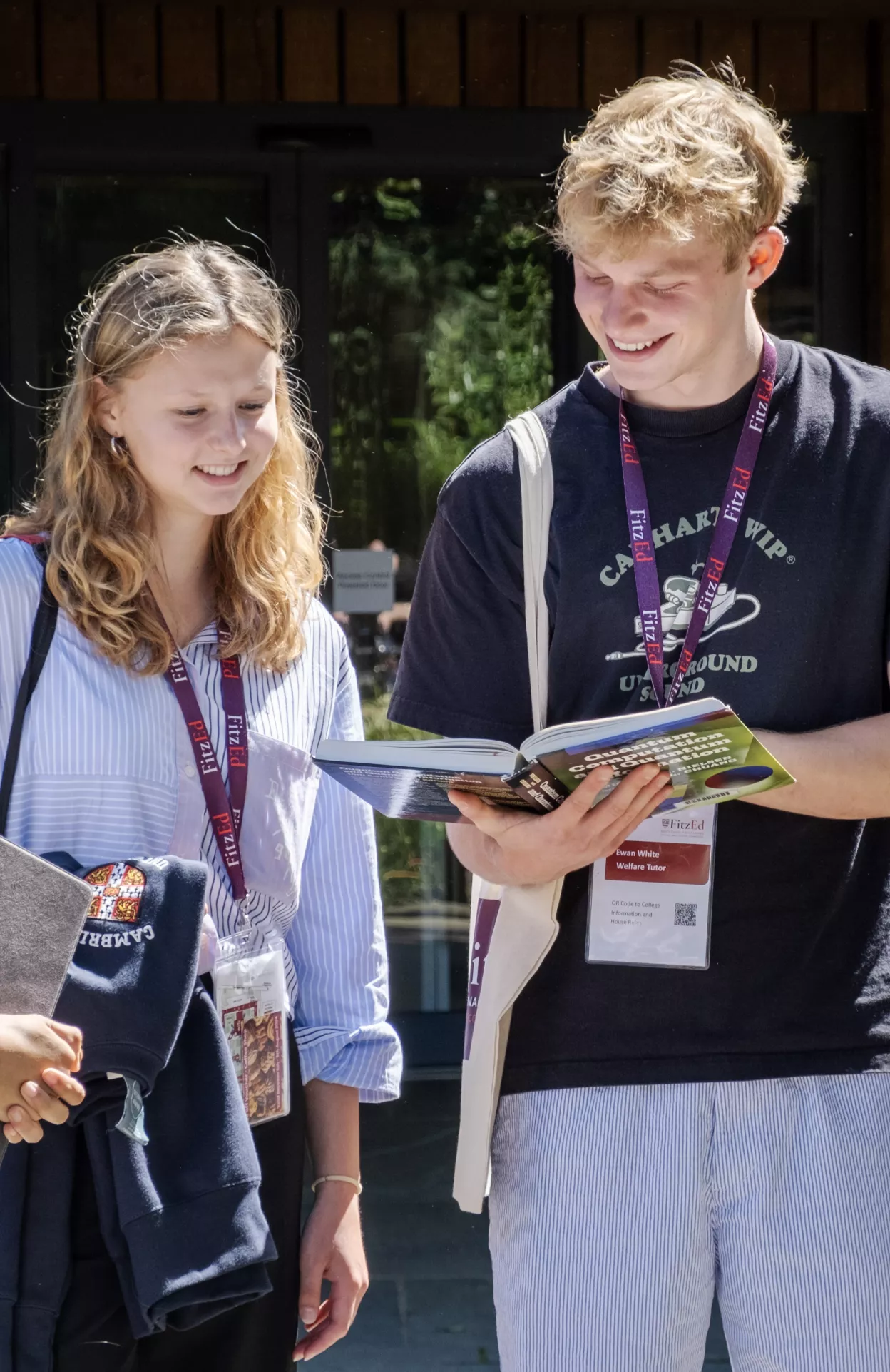 FitzEd - students outside the Library