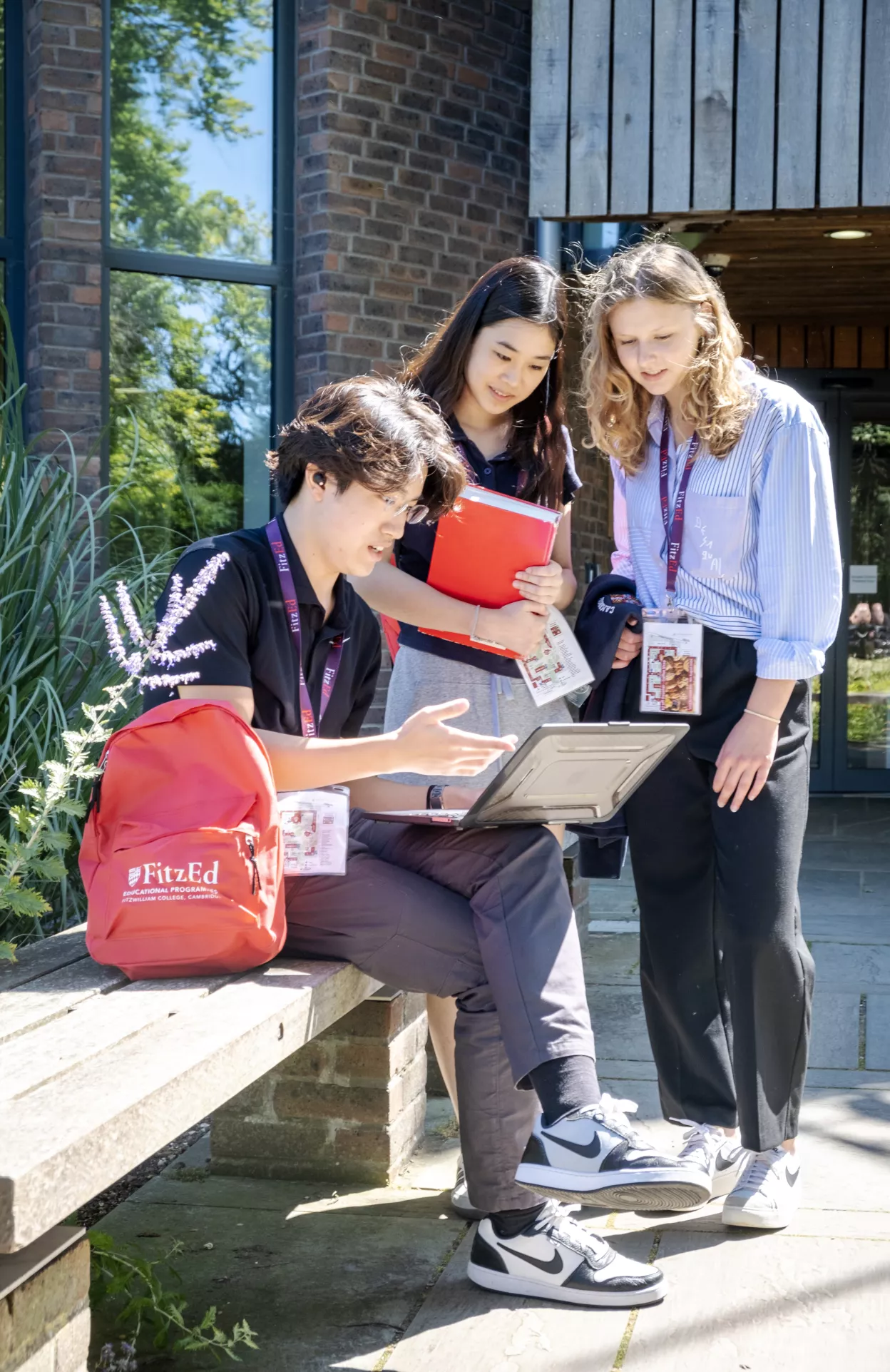 FitzEd - sitting outside the Library