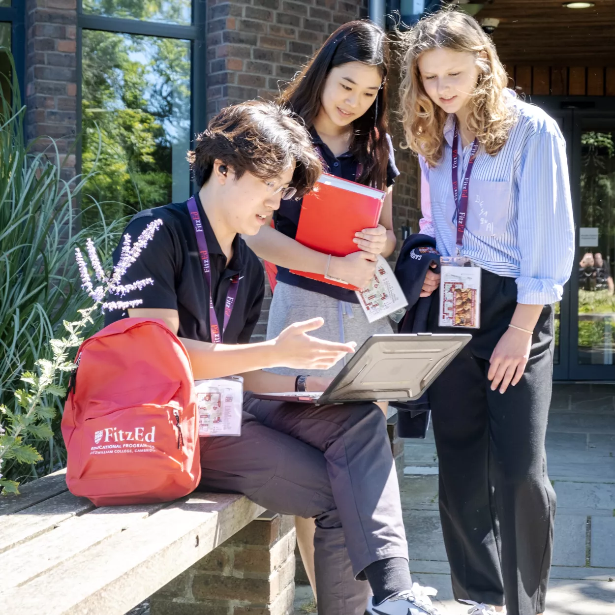 FitzEd - sitting outside the Library